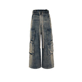 Men's Vintage Pants Men's and Women's Trousers Washed Wide Leg Color-Changing Jeans MIJKO