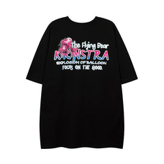 T-shirt homme Hip Hop Col rond Manches courtes T-shirt Hommes et Femmes Ample Couple assorti