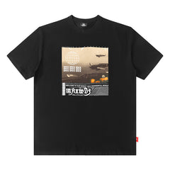 T-shirt homme imprimé manches courtes col rond ample été