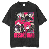 Men T Shirts Old Loose Short Sleeve Anime Printed Retro T-Shirt