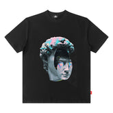 T-shirt homme Rétro Marque de mode T-shirt à manches courtes Homme et Femme Ample Pur Coton Couple