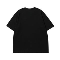 T-shirt homme en coton imprimé lettres à manches courtes, coupe ample pour l'été