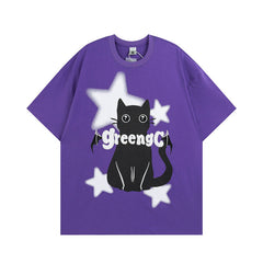 T-shirt homme brodé style "Sweet Cool" pour couple, décontracté et assorti, à manches courtes