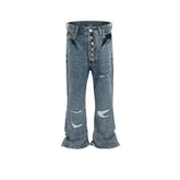 Men Vintage Pants washed and old micro-pull trousers men's and women's design jeans MIJKO