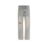 Men Vintage Pants ripped trousers washed with water MIJKO