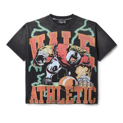 Street Unisex T-shirt Washed Old Oversize Hip Hop Skateboard Anime Print Short Sleeve