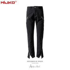 GGGard MIJKO series men's clothing women's spring and summer high street zipper decoration wide-footed trousers men's and women's straight jeans