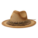 Chapeaux de cowboy en paille Protection solaire pour hommes et femmes Chapeau de jazz