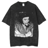 Mens T Shirts Washed Water Old T-Shirts Hip Hop Printed T-Shirts Loose