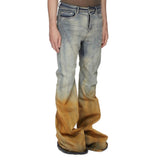 Mens Vintage Pants Mens Women's RICK Trousers Wide Feet Old Micro-pull Jeans MIJKO