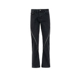 Men's Vintage Pants autumn and winter zipper trousers men's and women's wide feet MIJKO