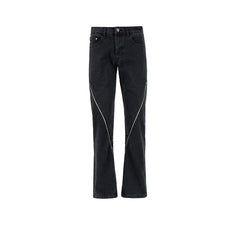 Men's Vintage Pants autumn and winter zipper trousers men's and women's wide feet MIJKO