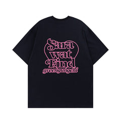 T-shirt Homme Lettre Impression Bouffante Manches Courtes T-shirt pour Hommes et Femmes