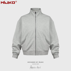 Mens Jacket Cardigan Grey Cotton Jacket MIJKO