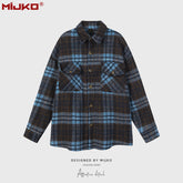 Mens Jacket Plaid Multicolor Mainstream Fashion Jacket MIJKO