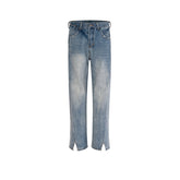 Men's Vintage Pants Men's Women's Trousers Textured Slim-Fit Jeans MIJKO