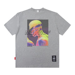 T-shirt Homme Imprimé Manches Courtes Unisexe Américain Rétro Ample
