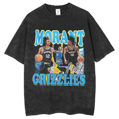 Men T Shirts Grizzlies Morant T-Shirt Sports Short Sleeve Loose Top