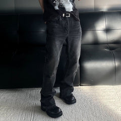 Men's Vintage Pants Men's Women's Old Pussy Beard Pants Long Pants Slight Pull Jeans MIJKO