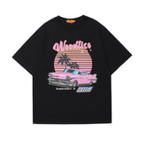 T-shirt Homme Manches Courtes Hip Hop Rétro Col Rond Unisexe Coupe Ample Décontracté