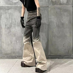 Mens Vintage Pants Gradual Change Color Unisex Bootcut Pants MIJKO