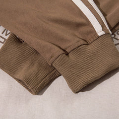 Men Long Sleeve T Shirt Retro Patchwork Trendy Loose Letter Printing