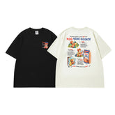 Men T Shirt Vintage College Style Sweet Cool Printed Couple Short Sleeve T-shirt Men and Women