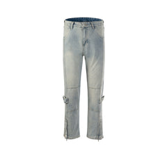 Men's Vintage Pants Men's Zipper Pants Pants Button Jeans MIJKO