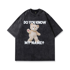 T-shirt Homme Imprimé Effet Usé Col Rond Manches Courtes T-shirt Homme et Femme Style Rétro