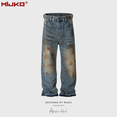 Mens Vintage Pants Graffiti Jeans MIJKO