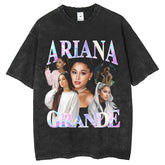 Mens T Shirts Loose T-Shirts Summer ARIANA Washing Water Old Printing