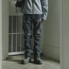 Men Vintage Pants Washed Pants Slim-fit Jeans MIJKO