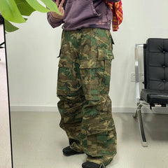 Men's Vintage Pants Men's Women's Camouflage Overalls Leggings Foot Casual Trousers MIJKO