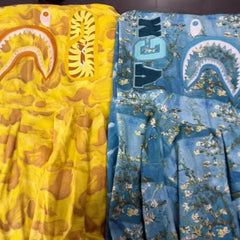 Van Gogh joint bape2025 American couple shark Japanese trendy brand wave sunflower pattern hooded sweater