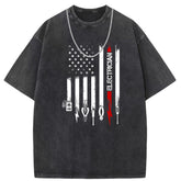 Men T Shirts Washed Old Printed Short Sleeve T-Shirts Loose Casual