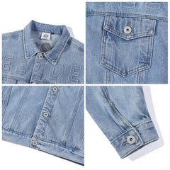 Veste en jean de printemps pour homme, ample et décontractée, bicolore, taille plus