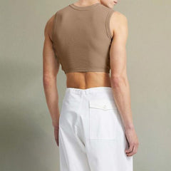 Rave Outfits Mens Vest Printed Knitted Irregular