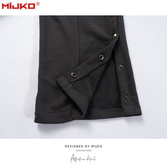 Mens Vintage Pants Breasted Sports Black Casual Pants MIJKO