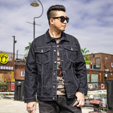 Plus Size Men's Clothing Loose Denim Jacket Printed Men's Denim Jacket Casual N1807men Denim Jacket