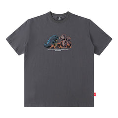 T-shirt homme à manches courtes imprimé dessin animé Hip-hop décontracté à col rond pour homme et femme