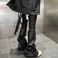 Men's Vintage Pants Jeans Men's and Women's Back Ribbon Drawstring Black Trousers MIJKO