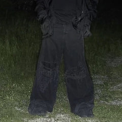 Men's Vintage Pants Trousers Men's and Women's Ripped Jeans MIJKO