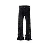 Mens Vintage Pants Design Trousers Zipper Wide Foot Jeans MIJKO
