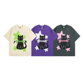 T-shirt homme brodé style "Sweet Cool" pour couple, décontracté et assorti, à manches courtes