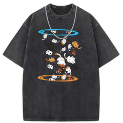 Men's T Shirts Cotton Crew Neck Short Sleeve T-Shirt Women's Wash