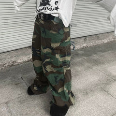 Mens Vintage Pants Men's Remaking Camouflage Overalls Casual Pants MIJKO