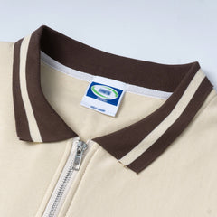 Men Long Sleeve T Shirt Sports Stitching Half Zipper Polo Shirt Racing