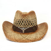 Chapeaux de cowboy en paille Printemps et été Chapeau de soleil de voyage pour hommes et femmes, protection solaire