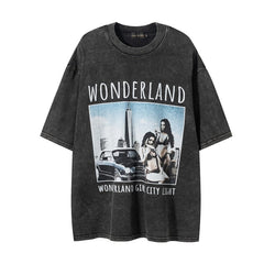 T-shirt Homme Imprimé HipHop Mode Marque Manches Courtes Vintage