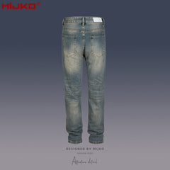 Mens Vintage Pants Distressed Jeans MIJKO